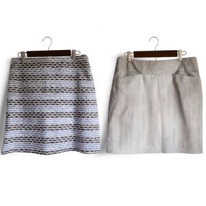 Talbots Skirts (Lot of 2)  Blue Fish Gray White Seersucker Pencil Mini Size 12